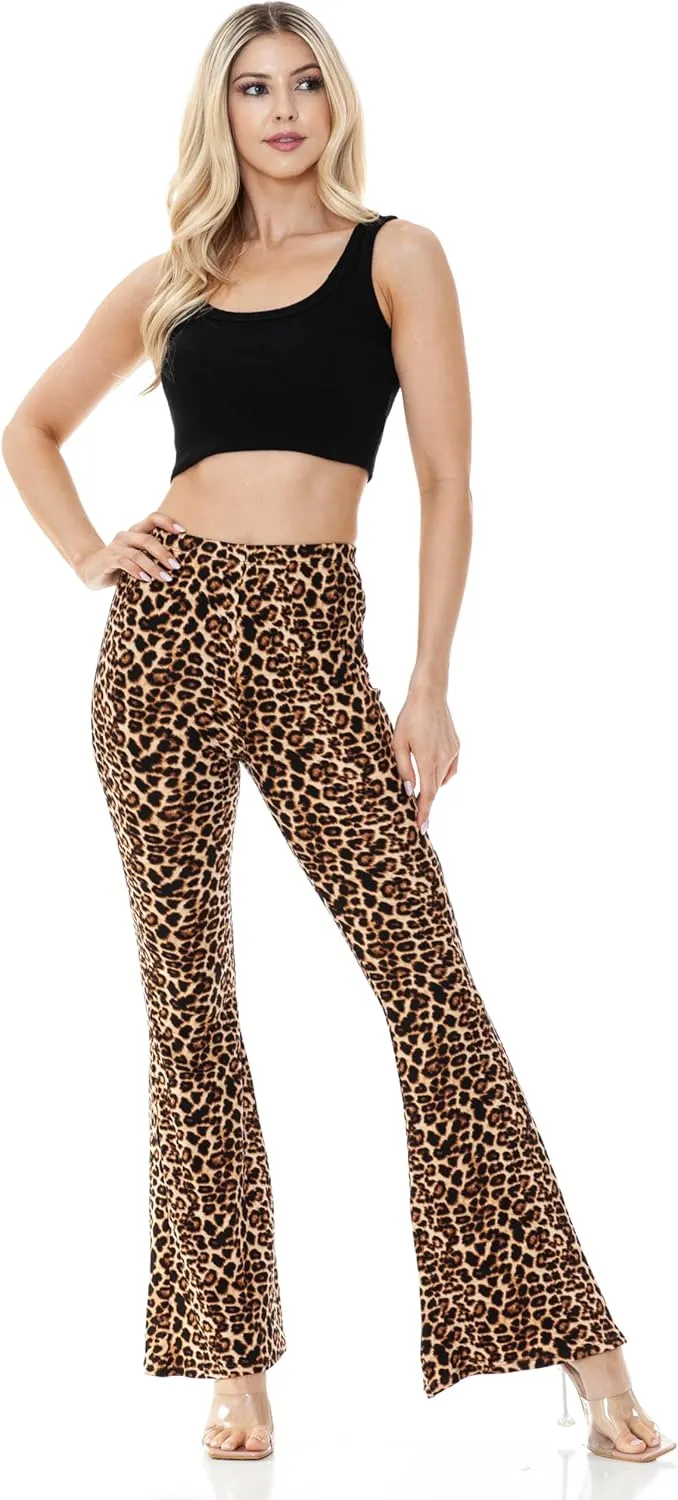 Women's Premium Flare Legging Yoga Pants Palazzo Pants Form Fitting Comfty High Waist Bell Bottom Pants