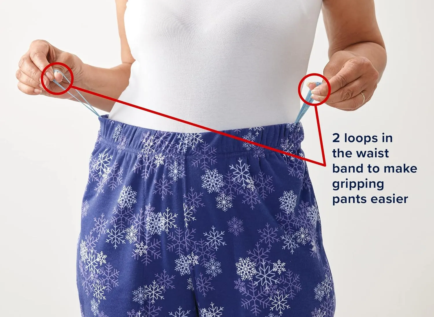Womens Self Dressing Adaptive Wide Leg Pull-On Pants