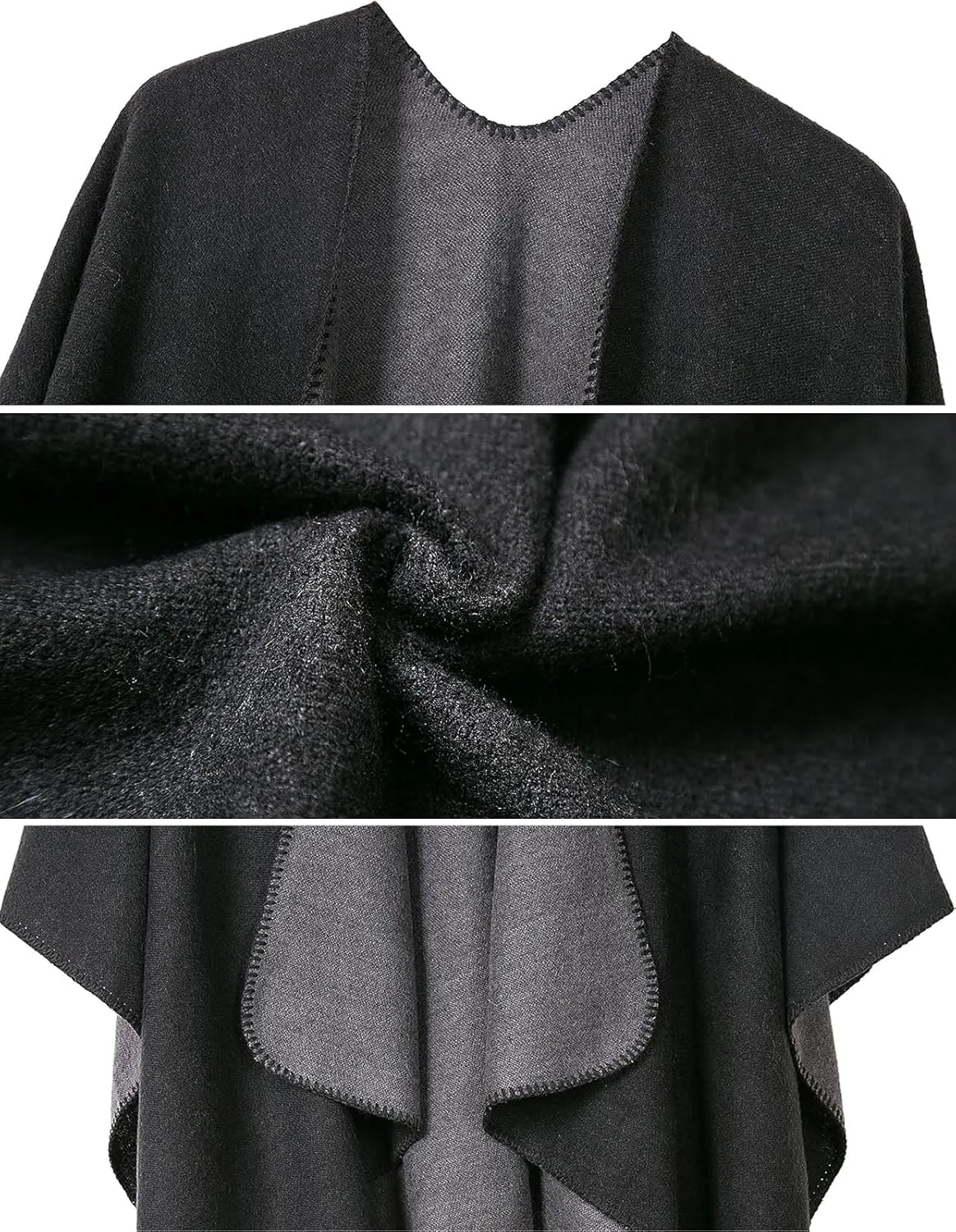 Women's Shawl Wraps Open Front Poncho Cape Oversized Sweaters Casual Cardigan Shawls for Fall Winter