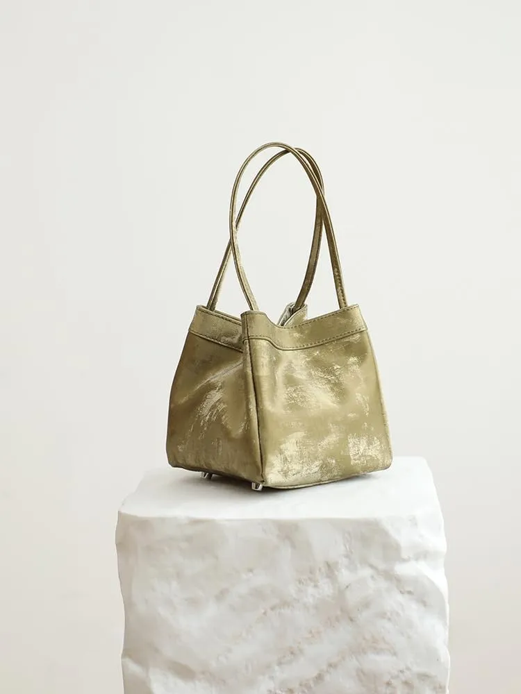 Women's Silk Bucket Box Bag Shoulder Crossbody Underarm Bag Versatile Handbag Hobo Chic Stylish Vintage Large Capacity