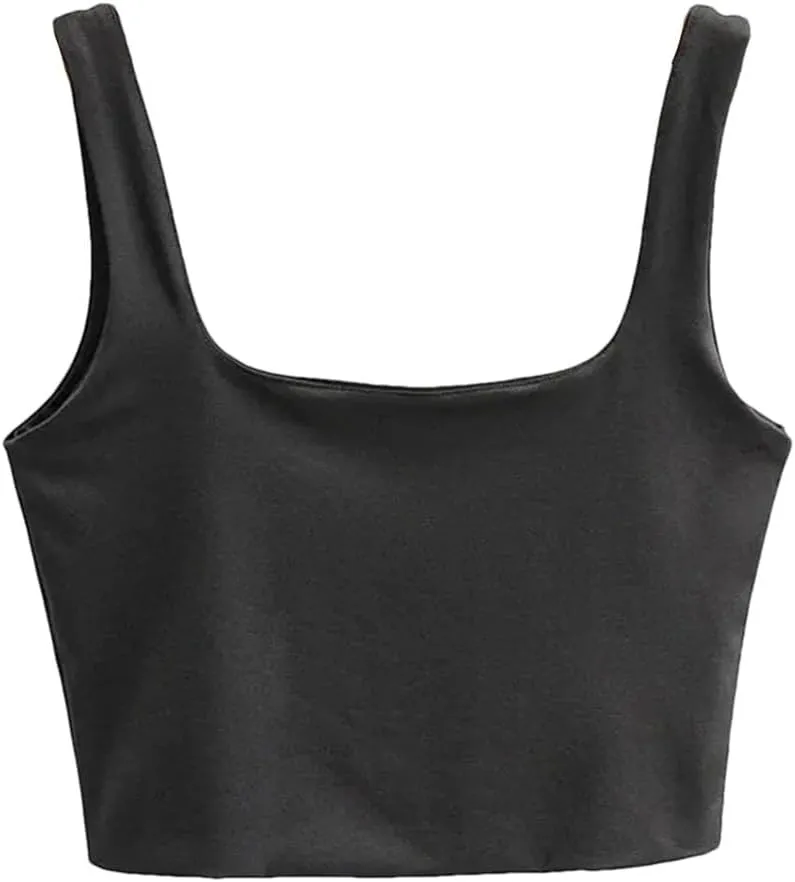 Women's Solid Casual Square Neck Multicolor Short Mini Sports Camisole