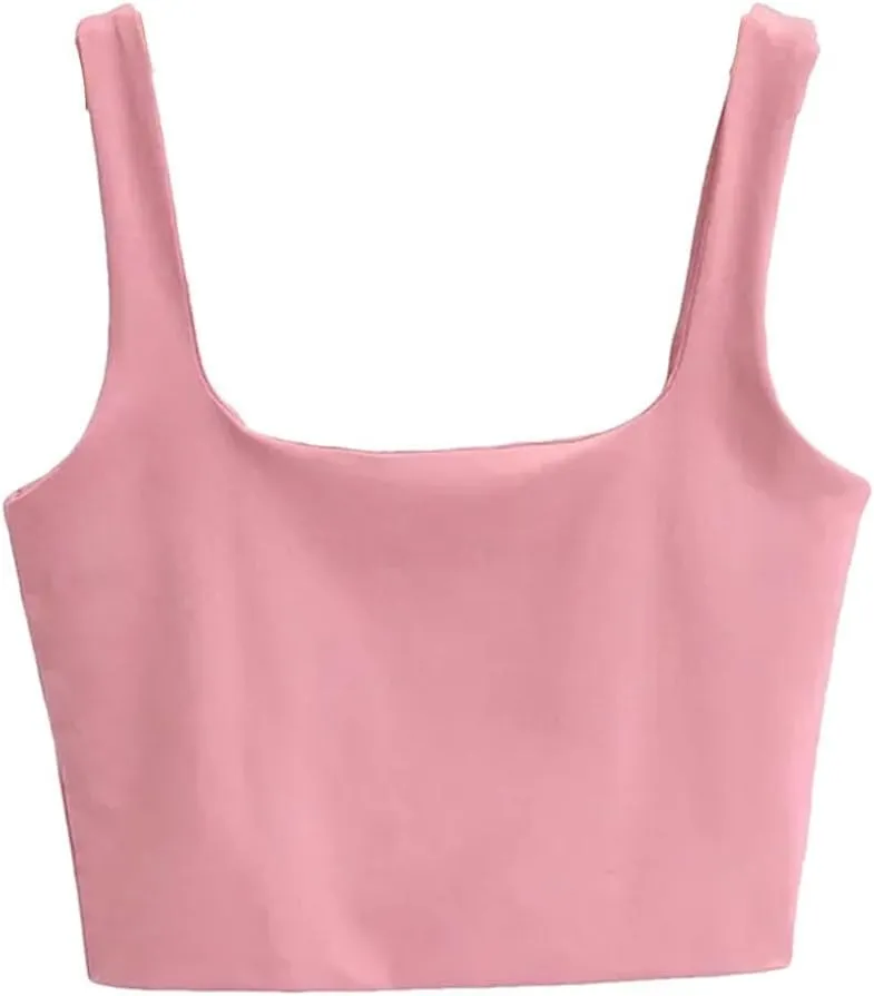 Women's Solid Casual Square Neck Multicolor Short Mini Sports Camisole