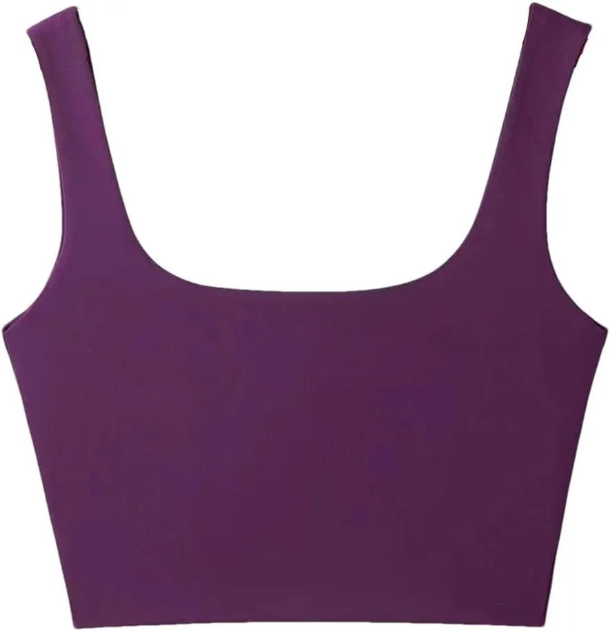 Women's Solid Casual Square Neck Multicolor Short Mini Sports Camisole