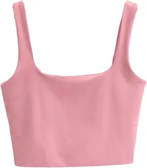Women's Solid Casual Square Neck Multicolor Short Mini Sports Camisole