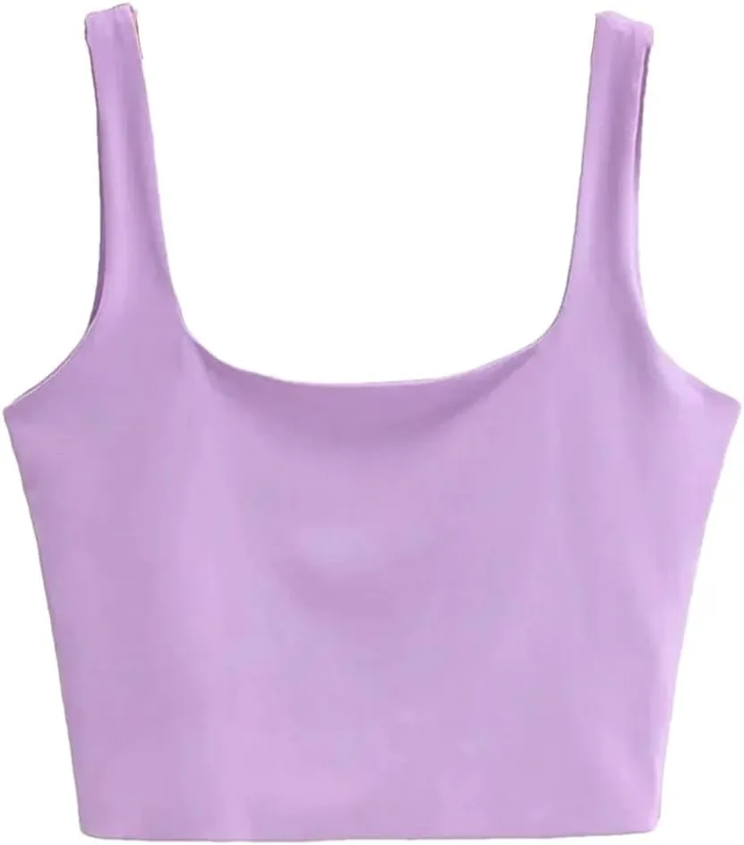 Women's Solid Casual Square Neck Multicolor Short Mini Sports Camisole