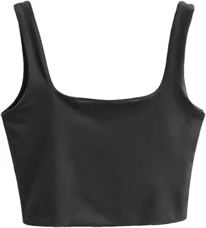 Women's Solid Casual Square Neck Multicolor Short Mini Sports Camisole