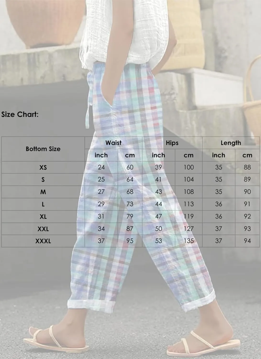 Womens Stylish Loose Fit Colorful Plaid Pants Wide-Leg Style with Pockets 2025 Fashion Outfits