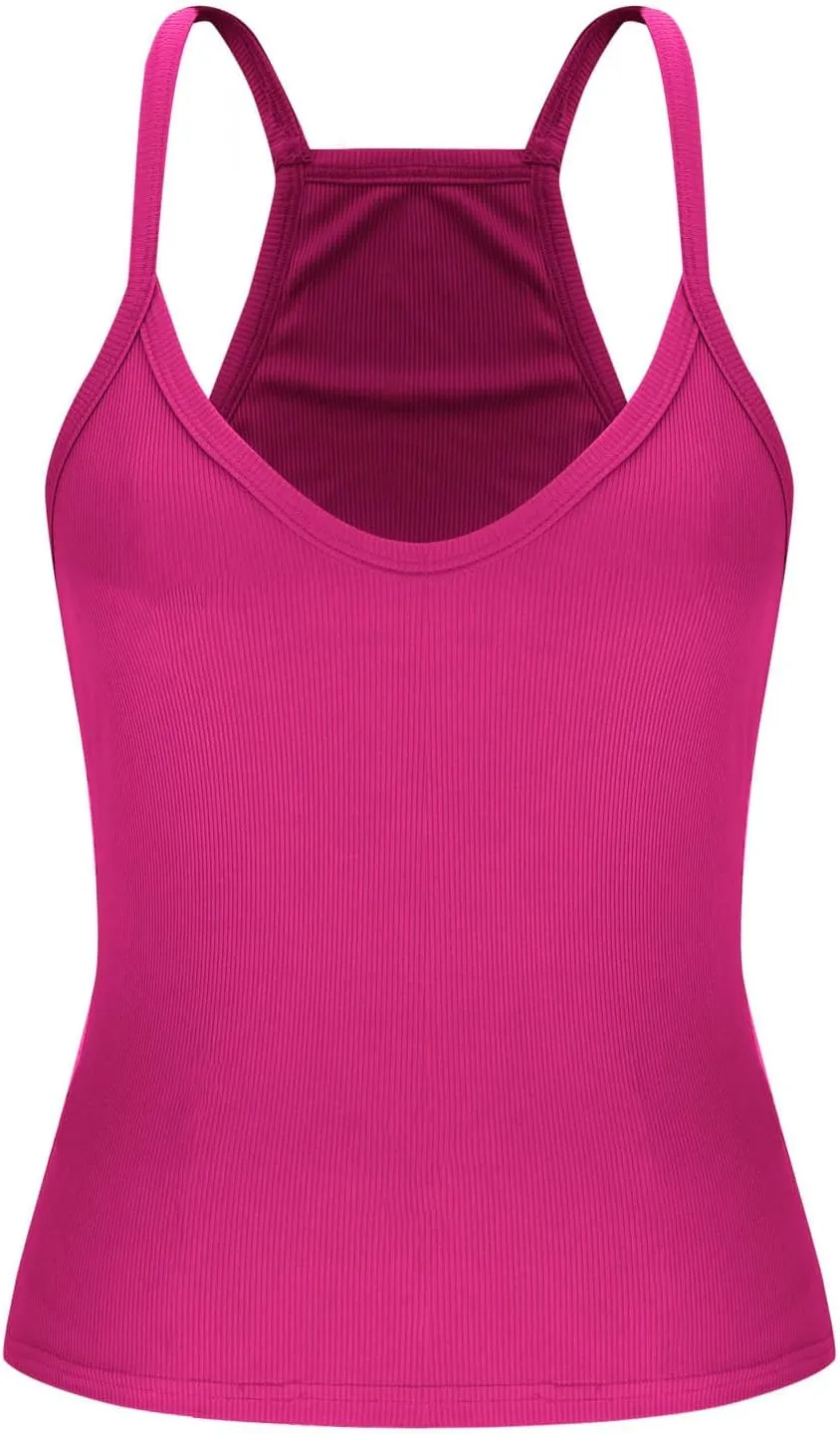 Women's Tank Tops Summer Spaghetti Strap Spring Shirts Deep V Neck Beach Vacation 2025 Casual Camisole