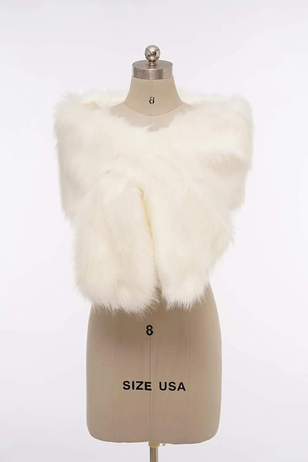 Women's Winter Warm Navy Faux Fur Shawl Coat Jacket Parka Outerwear Tops