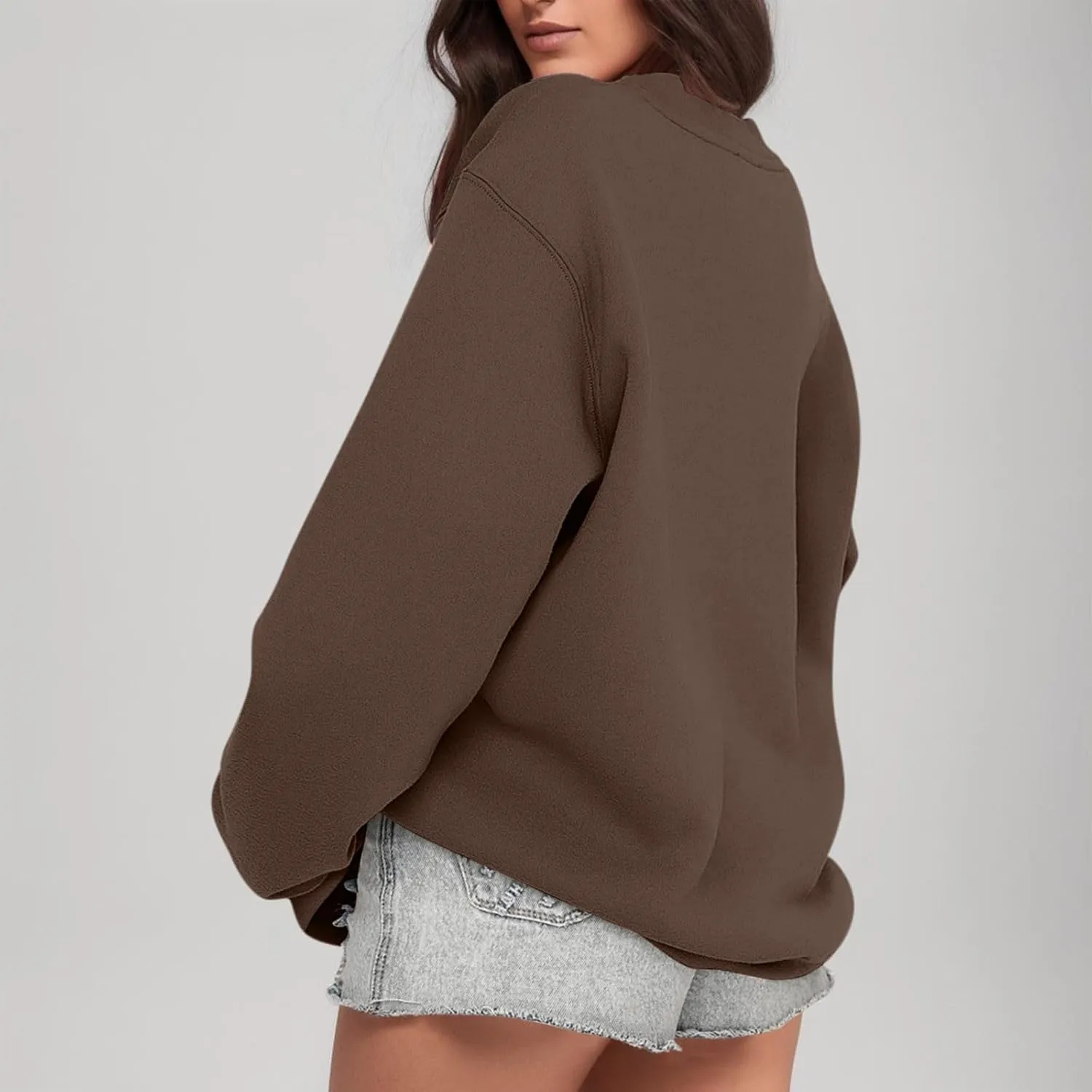 Women's Y2K Sweatshirts Hoodies Crewneck Oversized Fleece Pullover Sweaters Cute Top Teen Girls Preppy Clothes