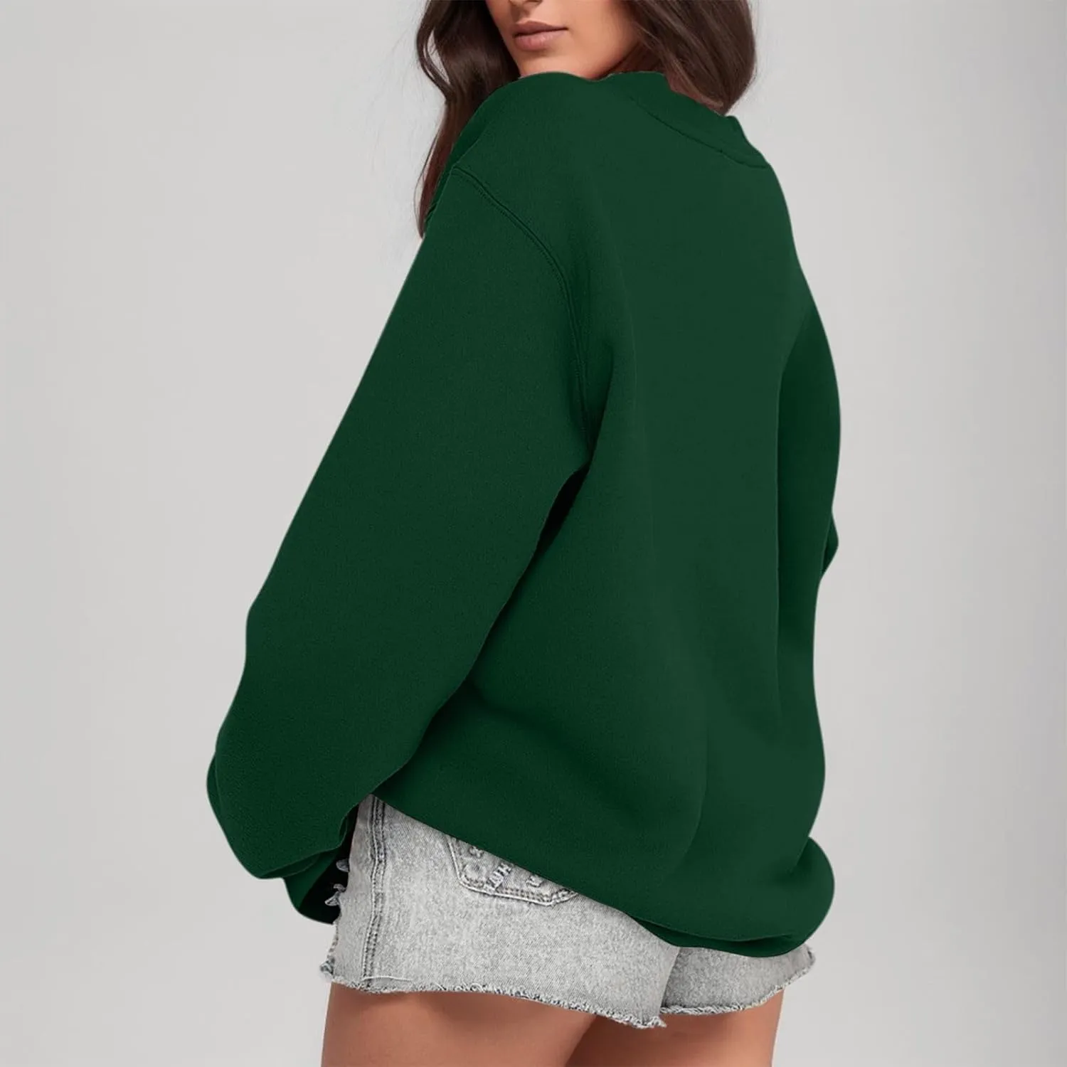 Women's Y2K Sweatshirts Hoodies Crewneck Oversized Fleece Pullover Sweaters Cute Top Teen Girls Preppy Clothes