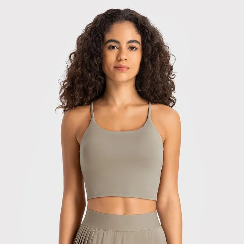 Women's Yoga Tank with Built in Bra,Padded Sports Bra, Crop Tank Tops Wireless Cami Shirt Fitness Yoga Workout Running