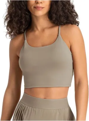 Women's Yoga Tank with Built in Bra,Padded Sports Bra, Crop Tank Tops Wireless Cami Shirt Fitness Yoga Workout Running