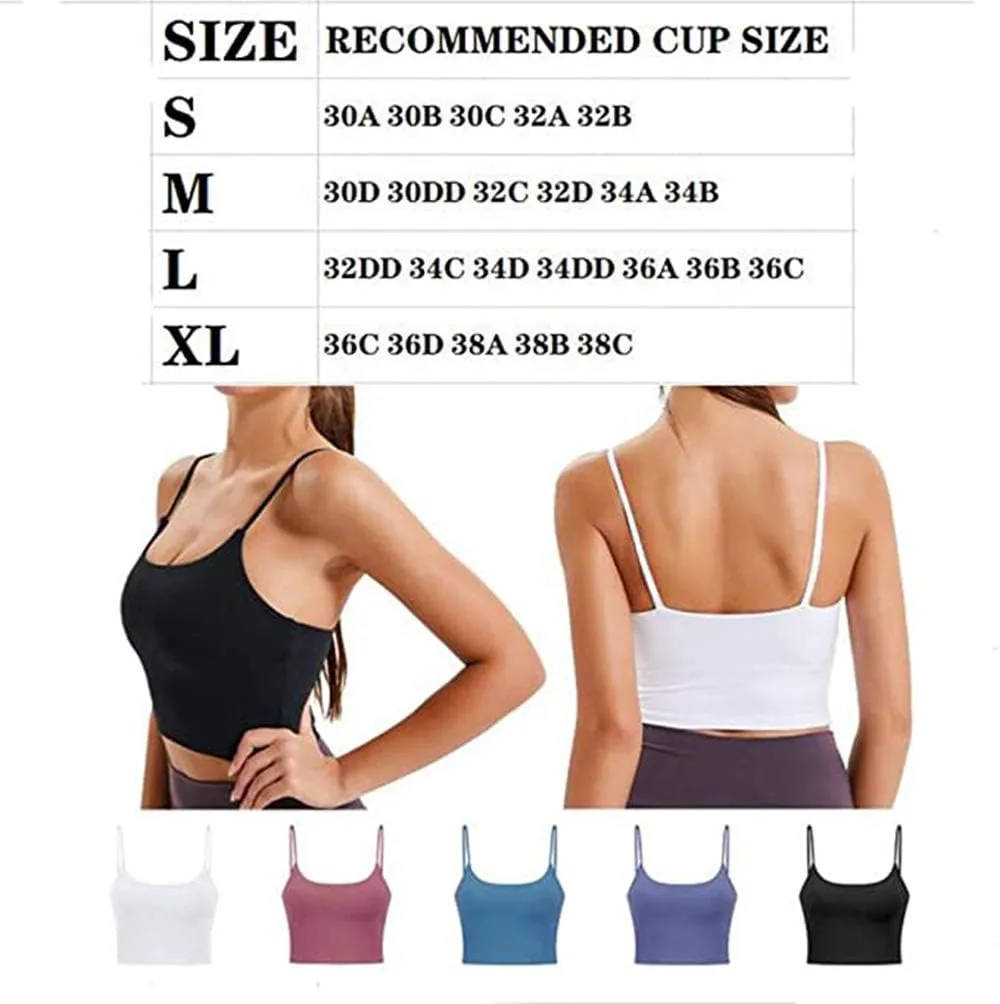 Women's Yoga Tank with Built in Bra,Padded Sports Bra, Crop Tank Tops Wireless Cami Shirt Fitness Yoga Workout Running