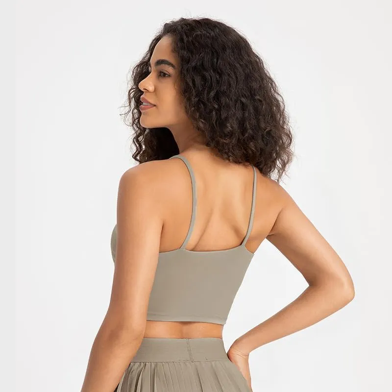 Women's Yoga Tank with Built in Bra,Padded Sports Bra, Crop Tank Tops Wireless Cami Shirt Fitness Yoga Workout Running