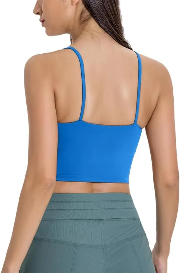 Women's Yoga Tank with Built in Bra,Padded Sports Bra, Crop Tank Tops Wireless Cami Shirt Fitness Yoga Workout Running