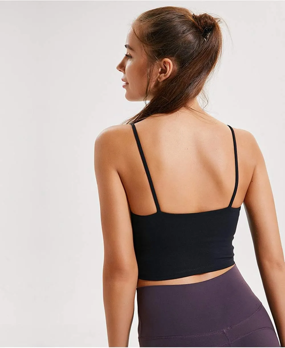 Women's Yoga Tank with Built in Bra,Padded Sports Bra, Crop Tank Tops Wireless Cami Shirt Fitness Yoga Workout Running