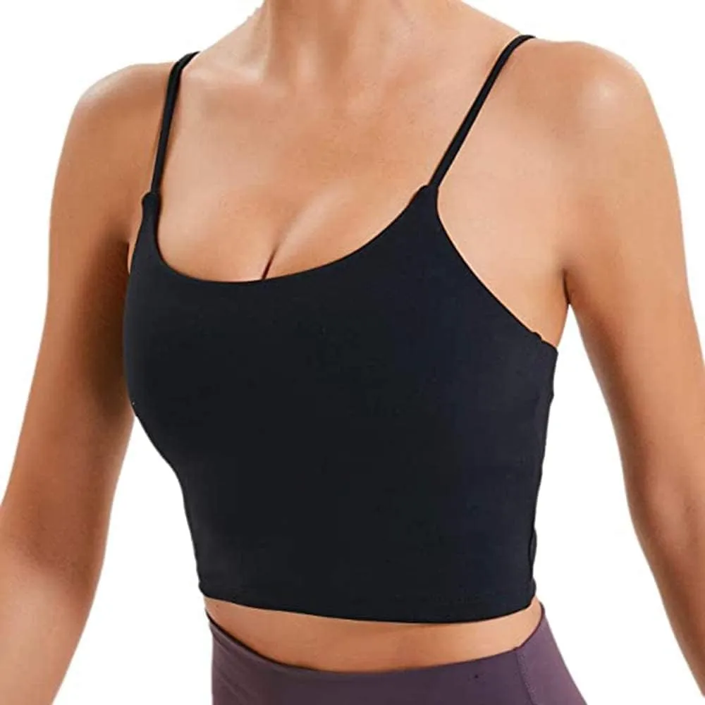 Women's Yoga Tank with Built in Bra,Padded Sports Bra, Crop Tank Tops Wireless Cami Shirt Fitness Yoga Workout Running