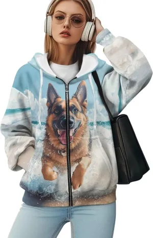 Womens Zip Up Hoodies Oversized Sweatshirt y2k Vintage Jacket Graphic Fall Outfits XS-4XL