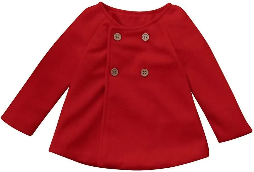 XFGLCK Toddler Baby Girls Coats Cloak Button Jacket Outerwear Fall Winter Clothes