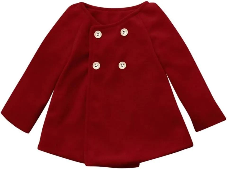 XFGLCK Toddler Baby Girls Coats Cloak Button Jacket Outerwear Fall Winter Clothes