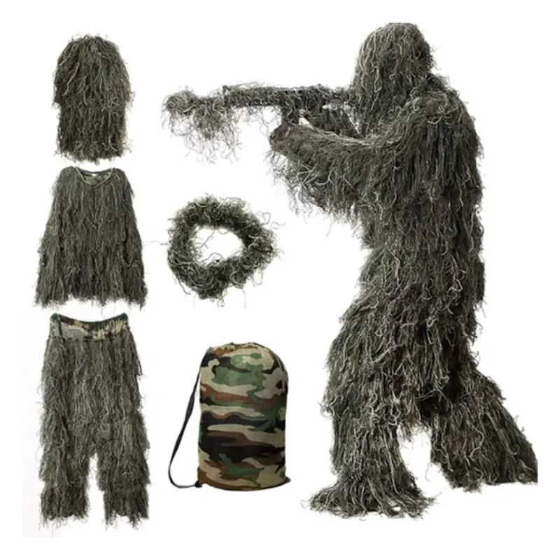 Xtreme Xccessories 3D Grass Style Green Forest Ghillie Suit Sniper Tactical Paintball Game Camouflage Hunting Cloth Halloween Costume
