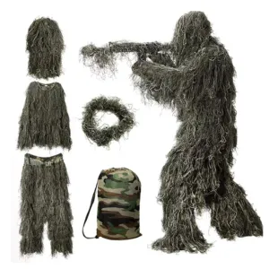 Xtreme Xccessories 3D Grass Style Green Forest Ghillie Suit Sniper Tactical Paintball Game Camouflage Hunting Cloth Halloween Costume