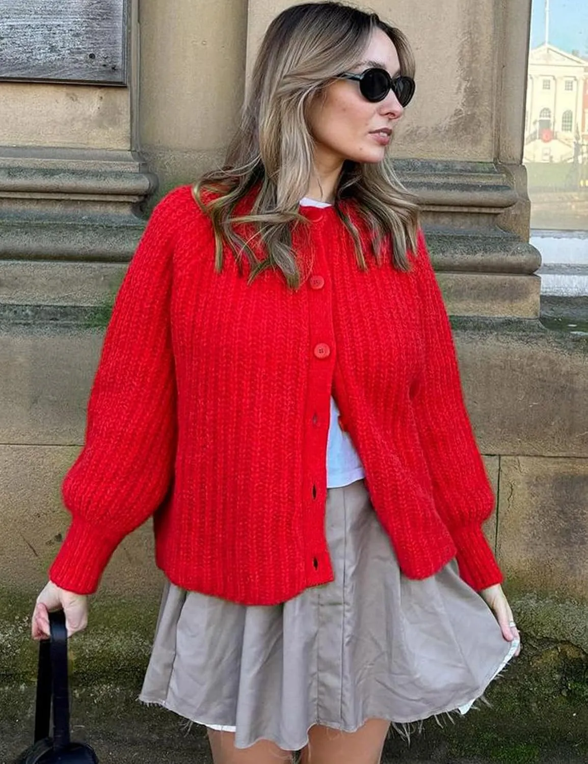 Yimoon Womens Y2K Cardigan Sweater Crewneck Long Sleeve Button Down Cropped Knit Cardigan Outwear 2024