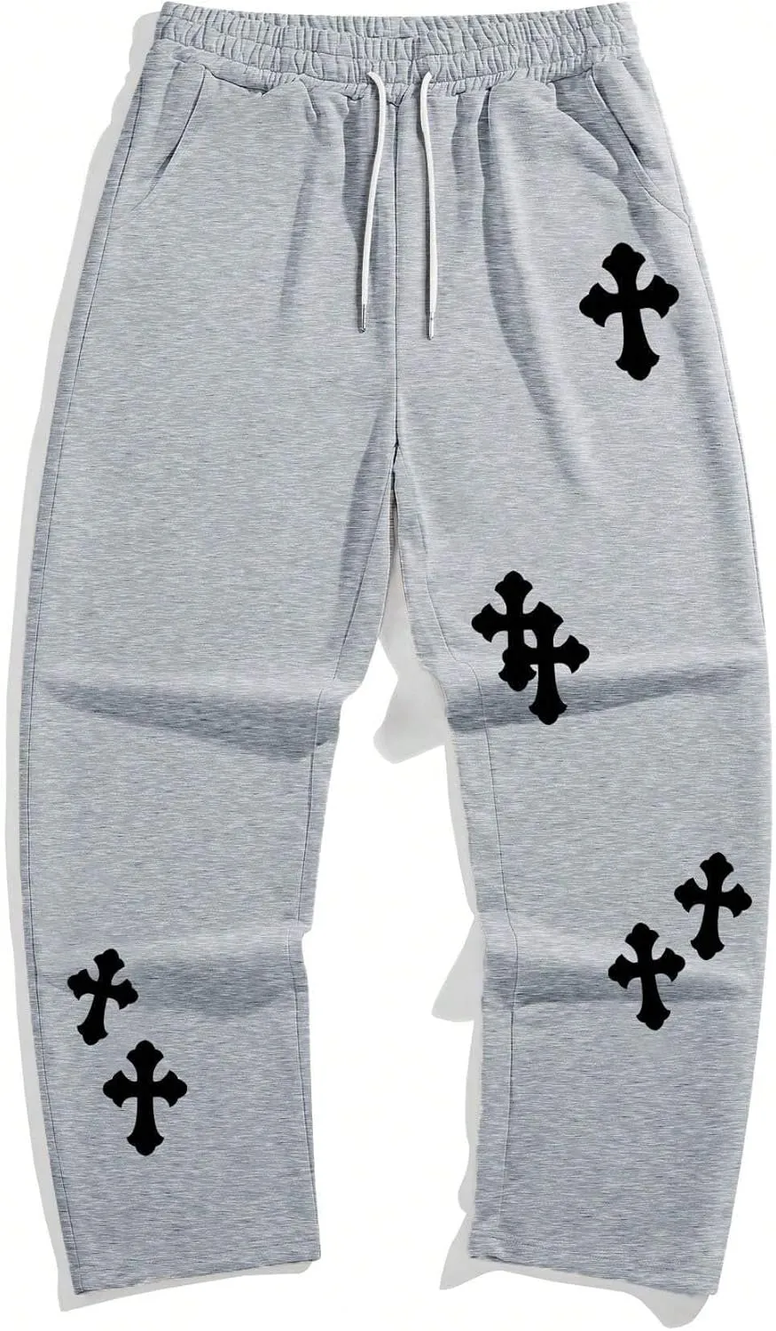 ZAFUL Mens Wide Leg Sweatpants Casual Straight Baggy Drawstring Open Bottom Loose Fit Workout Jogger Track Pants with Pockets